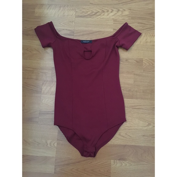 Maroon off the shoulder Body Suit