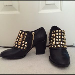 ZARA Gold Studded Ankle Boots