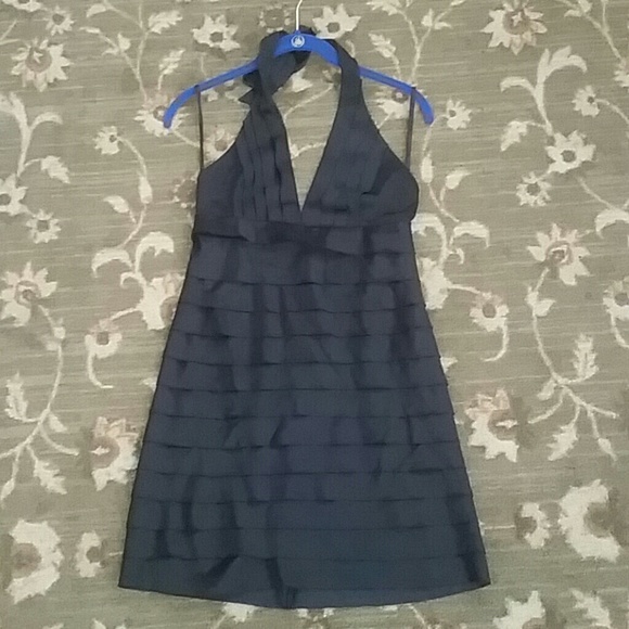 BLACK HALTER BANDAGE DRESS - Picture 1 of 3