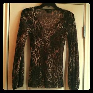 Karen Kane animal print sheer sz L