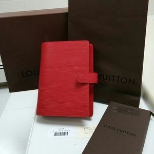 NWT Louis vuitton red epi agenda size medium