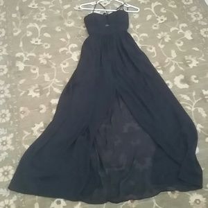 BCBG CHIFFON OVERLAY LACE-UP DRESS!!!!