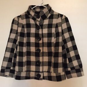 Forever 21 houndstooth 3/4 sleeve coat