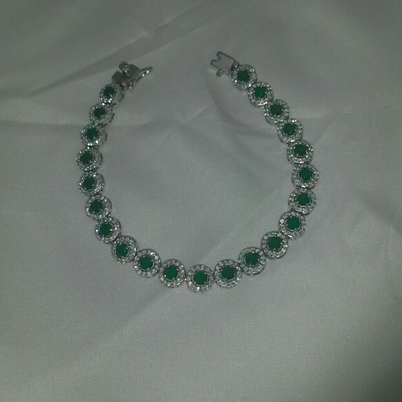 925 sterling silver bracelet platinum finish - Picture 2 of 4