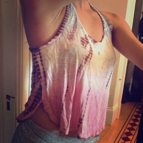 flowy pink and blue tank