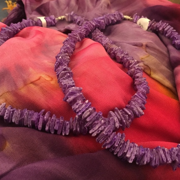 Purple shell necklaces - 2 set