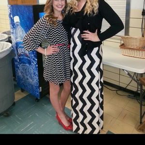 Chevron dress black and white