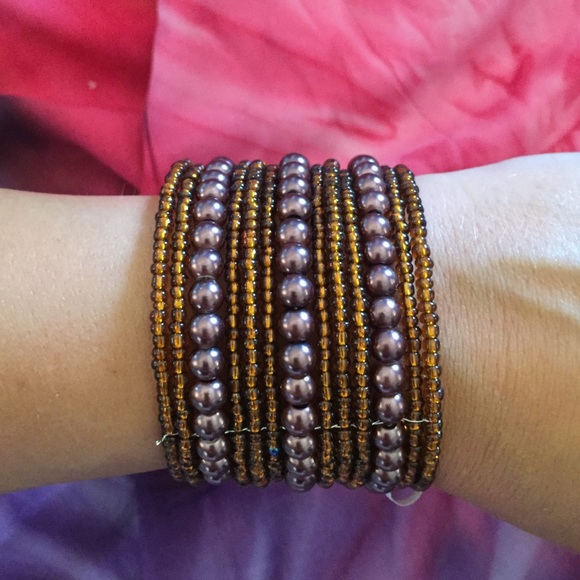 Beaded cuff bracelet
