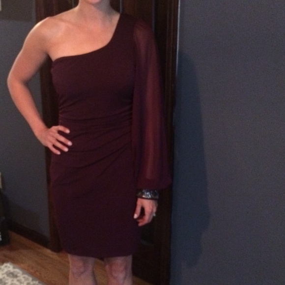 Burgundy 70's style dress