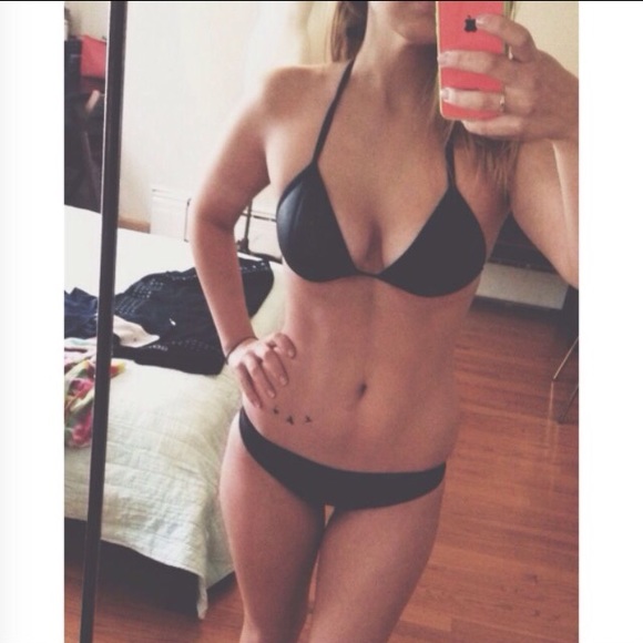 TRIANGL LEATHER BLACK BATHING SUIT. NEVER WORN