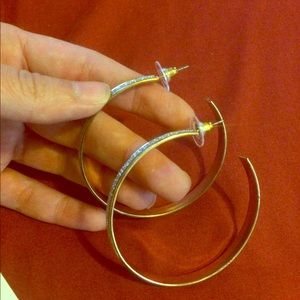 Glittery hoop earrings