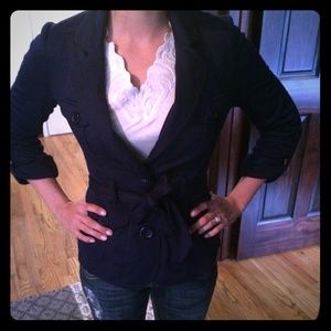 Blue stretchy dress blazer