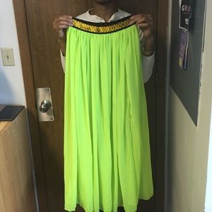 Fluorescent  green maxi skirt