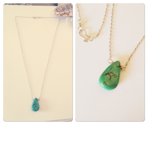 Genuine Turquoise solid Sterling Chain necklace - Picture 4 of 4