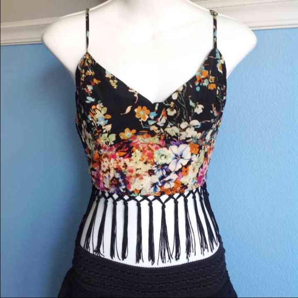Floral Fringed Crop Top💕