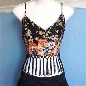 Floral Fringed Crop Top💕