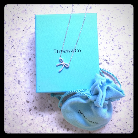 Sterling Silver Tiffany and Co. Bow necklace