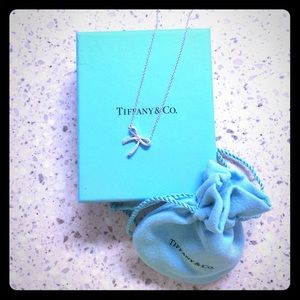Sterling Silver Tiffany and Co. Bow necklace