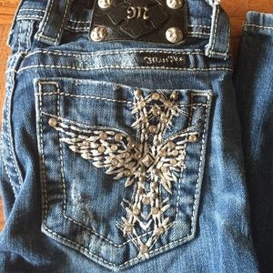 Miss Me distressed boot cut Jeans.