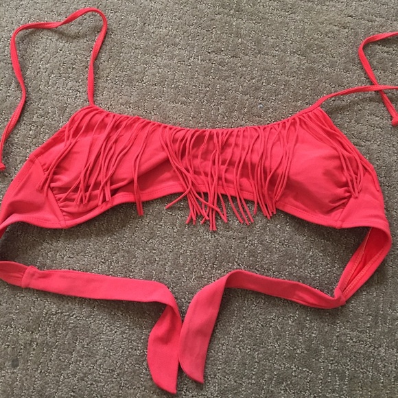 Red fringe bathingsuit