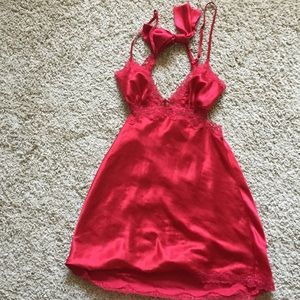 Victoria's Secret Sexy Red Satin Lingerie S/P