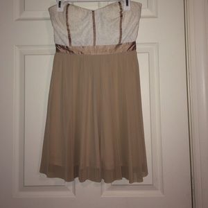 Cute tan and white lace dress!