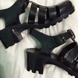 Black jelly shoes