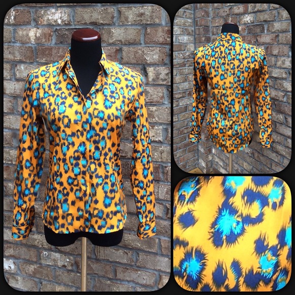 ‼️SOLD‼️Turquoise and Leopard Top. New. - Picture 3 of 4