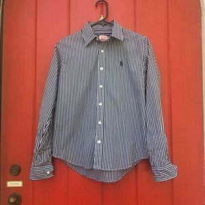Navy Stripes Button Down