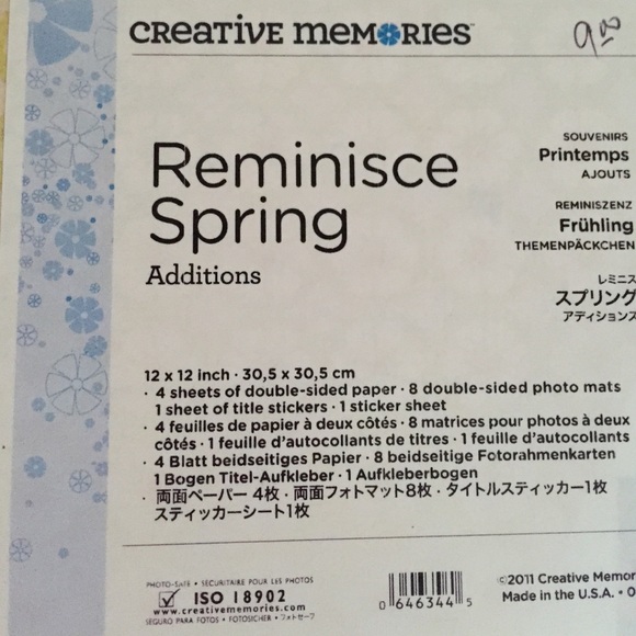 Creative Memories Reminisce Spring Additions