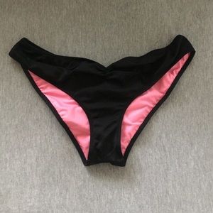 NWOT PINK Ruched Mini Bikini Bottom