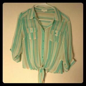 See thru green soft shirt