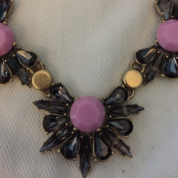 NWT J. Crew statement necklace floral gemstone - Picture 2 of 3