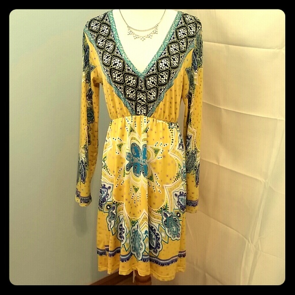 Yellow Abstract Dress