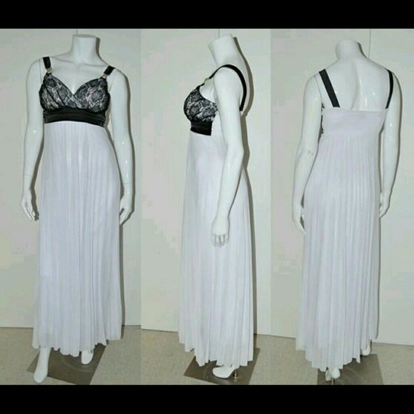 White & black long formal dress by Taboo.small