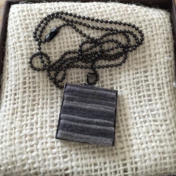 Handcrafted Jewelry - Handmade felt in metal, necklace / pendant