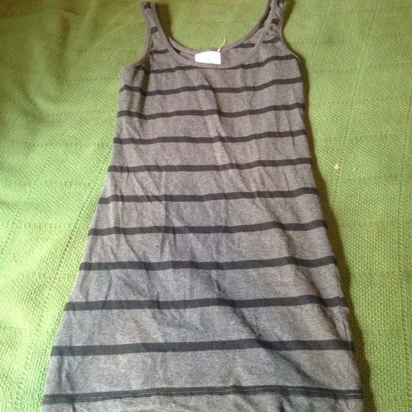 Gray and black tank dress