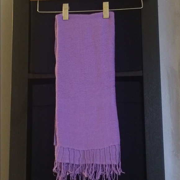 Purple Scarf with Fringe Detail