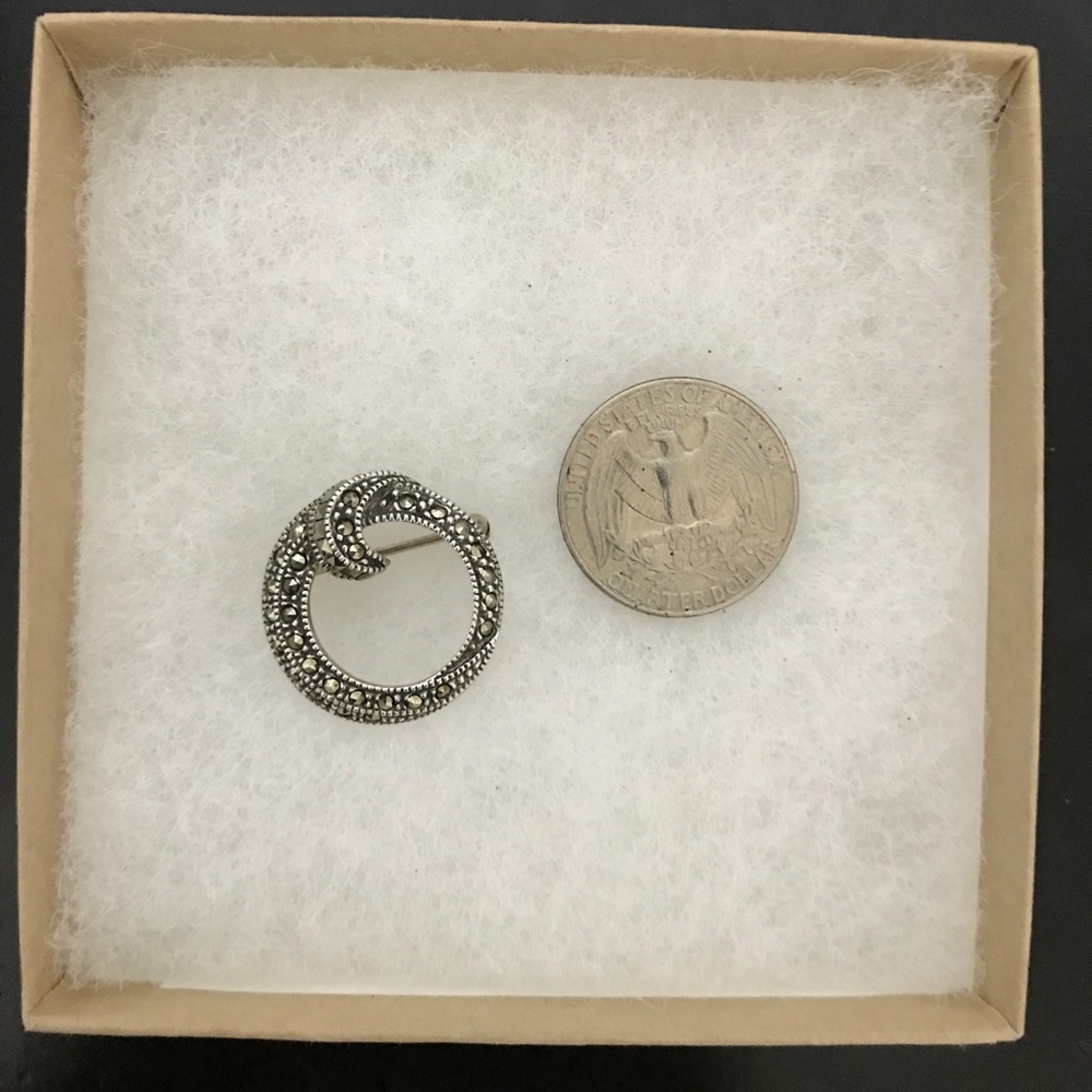 HP! Vintage Judith Jack sterling marcasite pin! - Picture 6 of 8