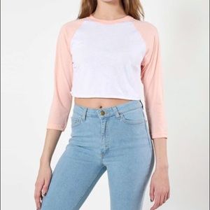 ⭐️TRADED⭐️NWOT AA 3/4 sleeve cropped raglan shirt
