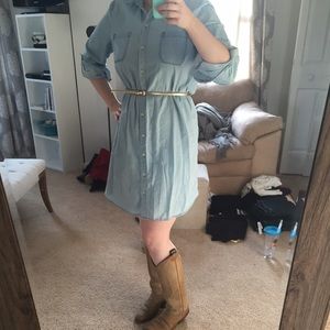 Chambray shirt dress