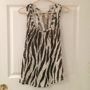 Animal print studded tank