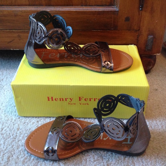 Henry Ferrera Pewter Ash Gladiator sandal