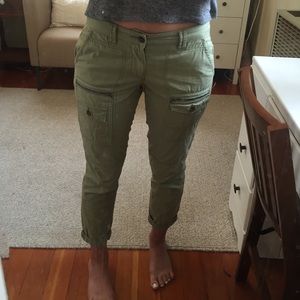 Anthropologie Hei Hei green cargo pants