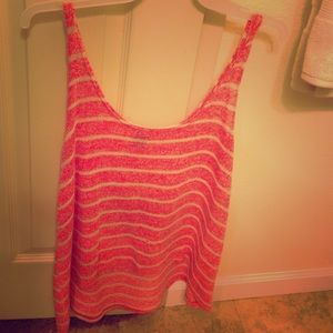 Pink knit tank top