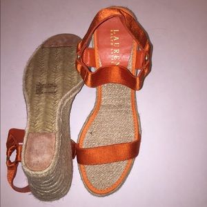 BRAND NEW with tags, Ralph Lauren orange wedges