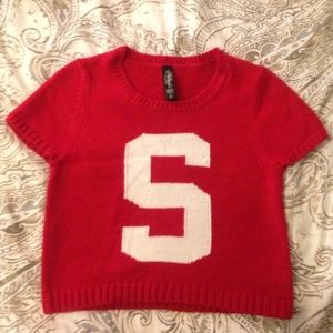 Varsity- Inspired Crop Sweater