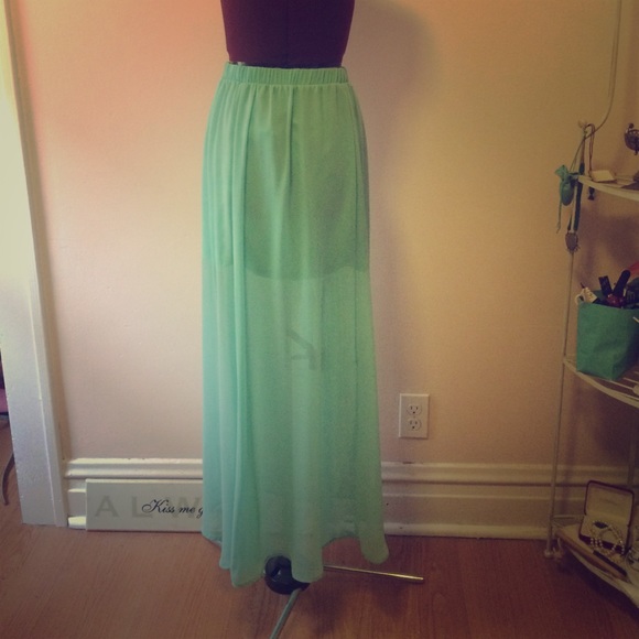 Light blue sheer skirt