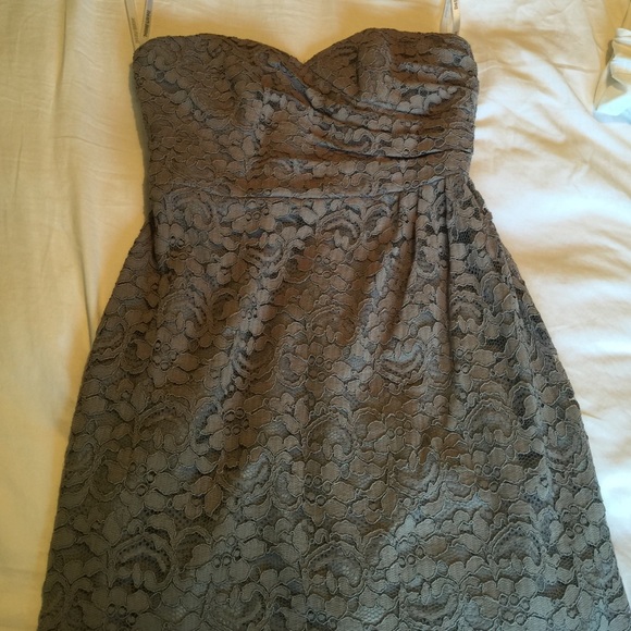 Grey strapless dress