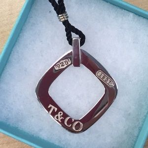 Tiffany Sterling Silver Black Rope Necklace